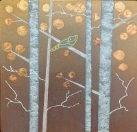 Aspens in Copper sky/Jay I by Christine Garner