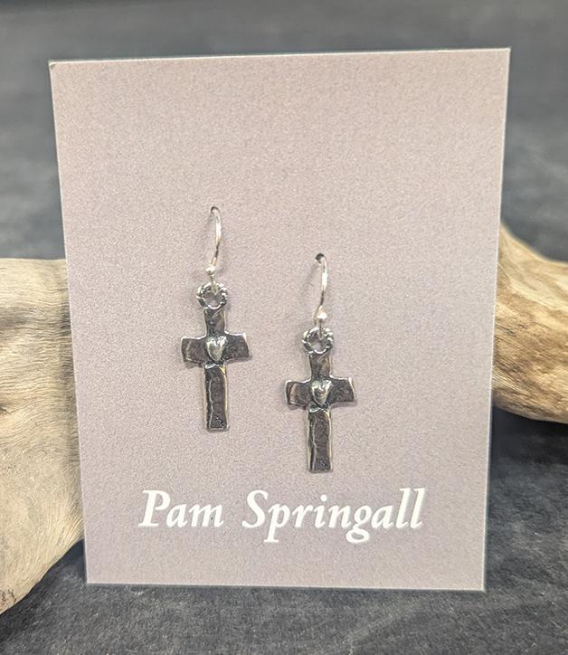 373 Sterling Cross Earrings