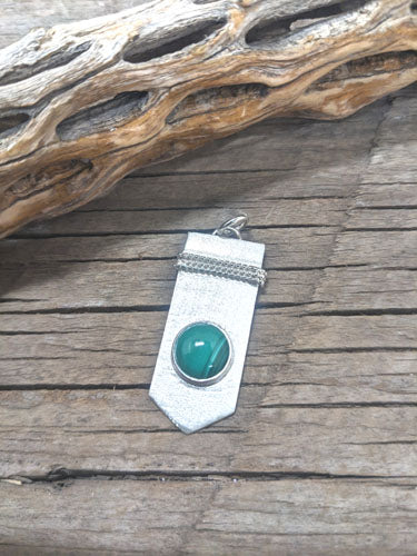 Sterling Silver Malachite Pendant