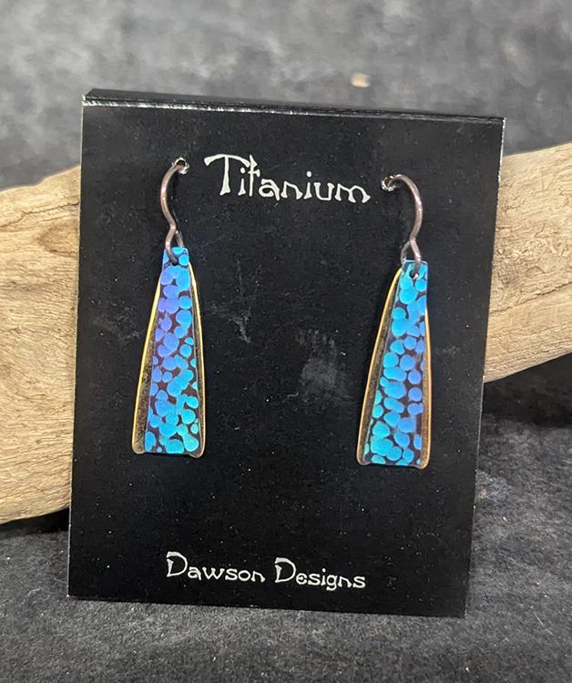 833 Sm Hammered Rectangle w/Gold Back Earrings