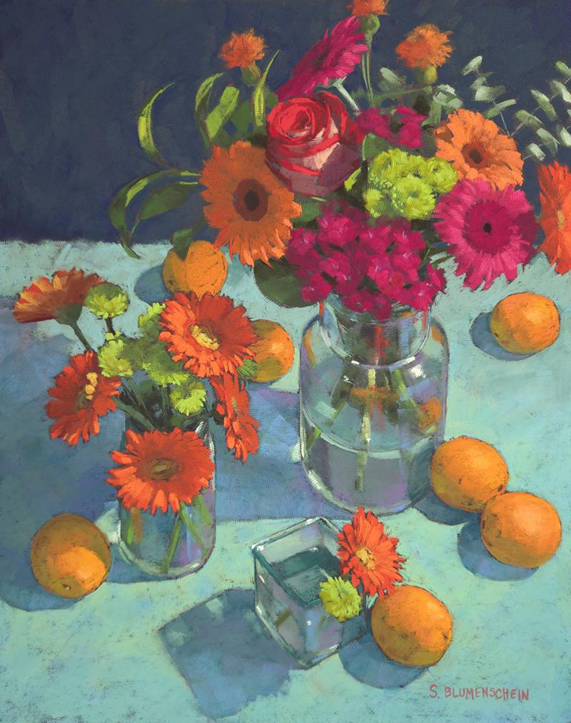 #3PS Oranges on Turquoise
