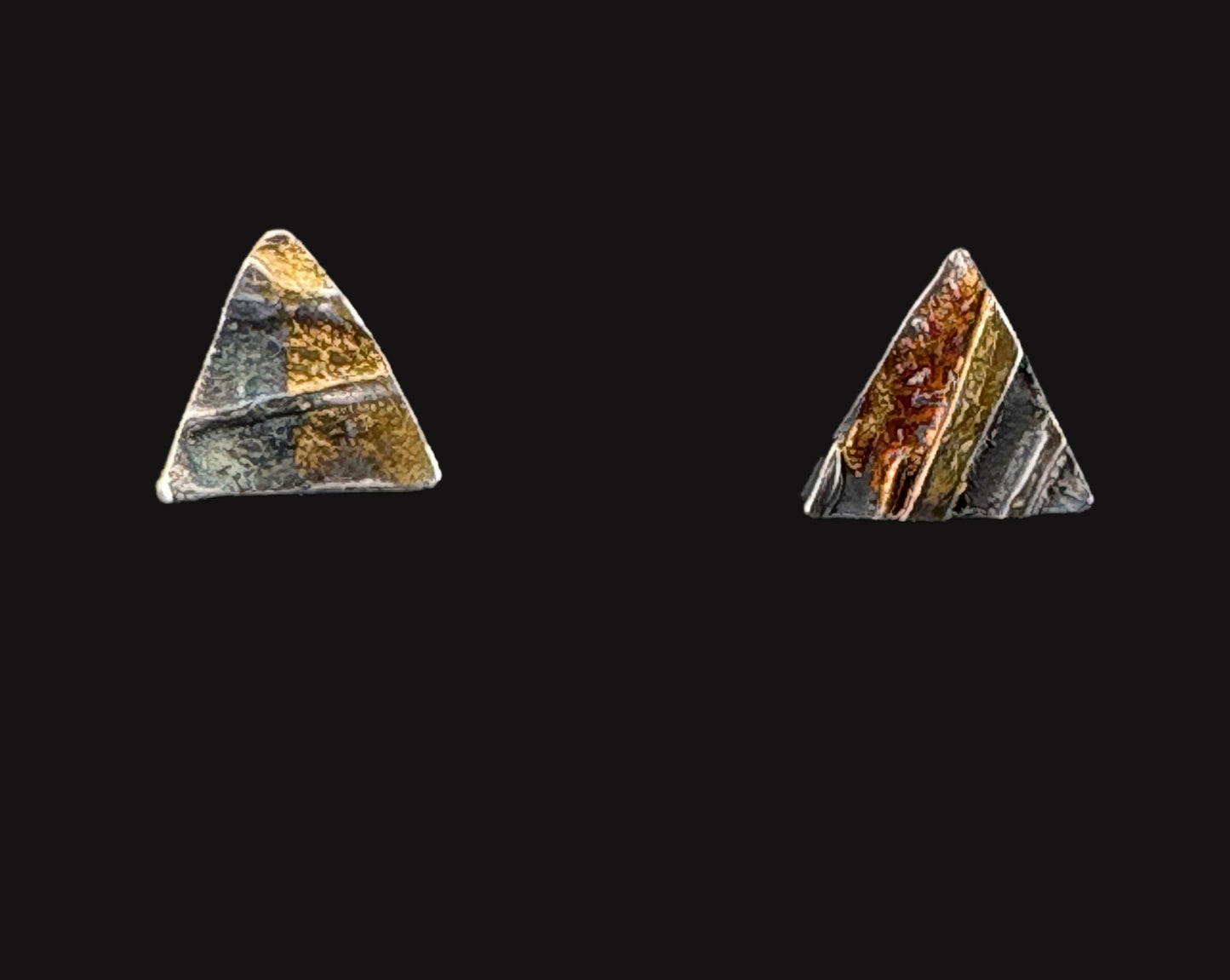 Two triangular post earrings