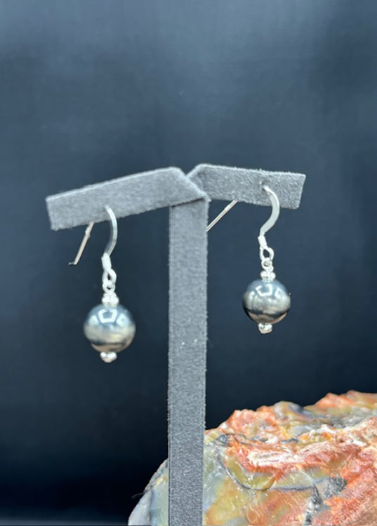 Oxidized SS Bead Earrings #4494