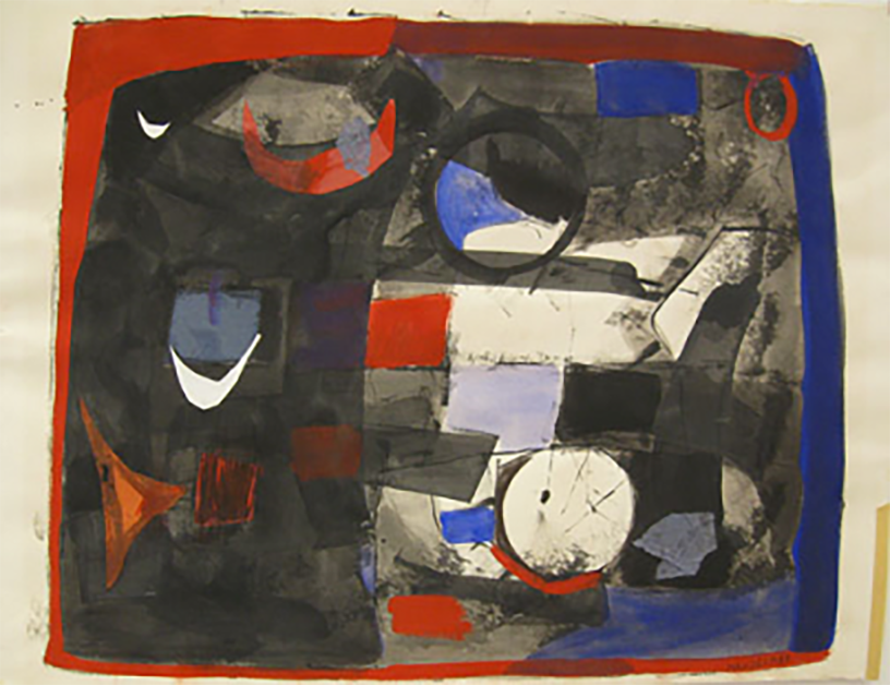 untitled Gouache Red/Black