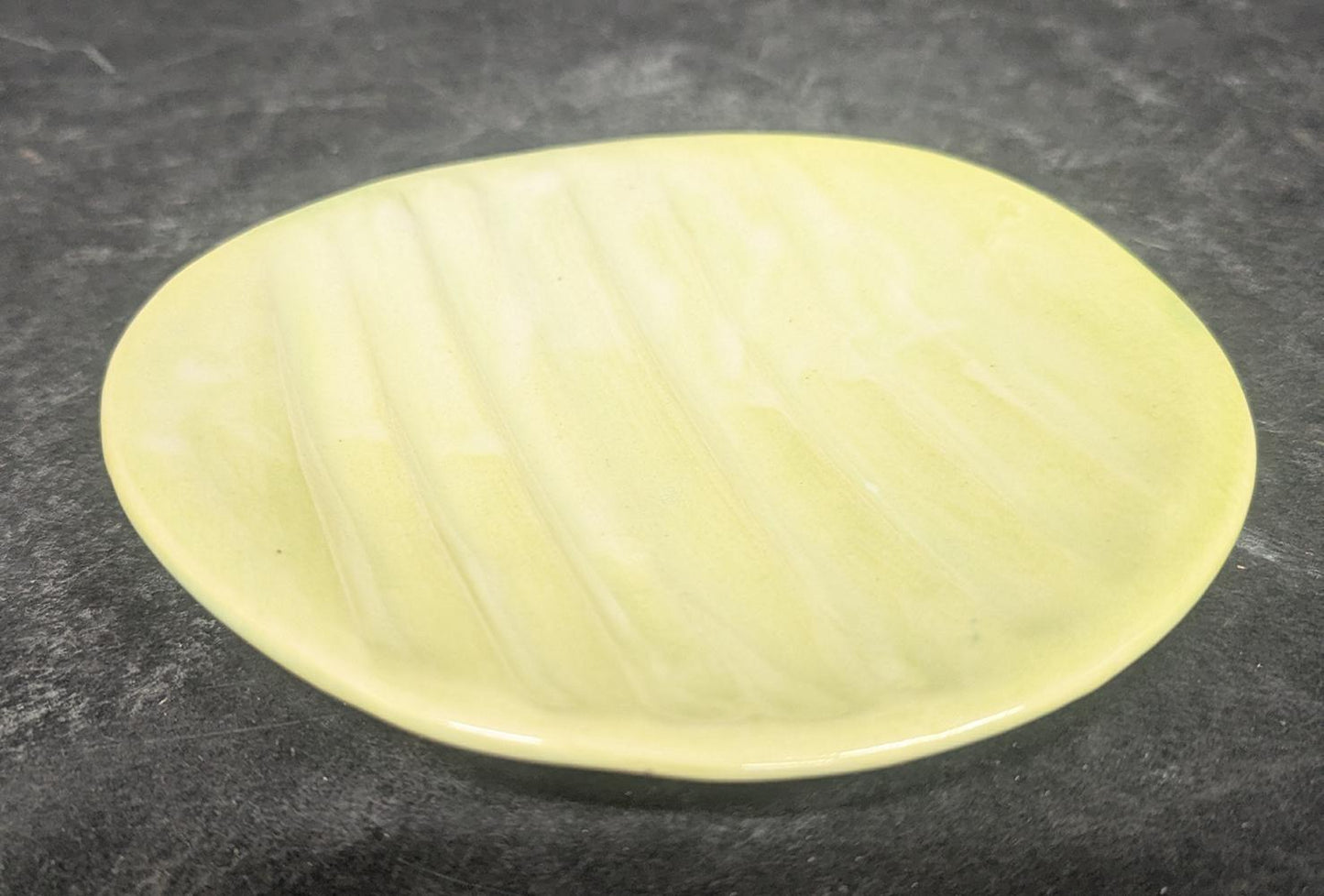 Oval Light Green Textured Dish