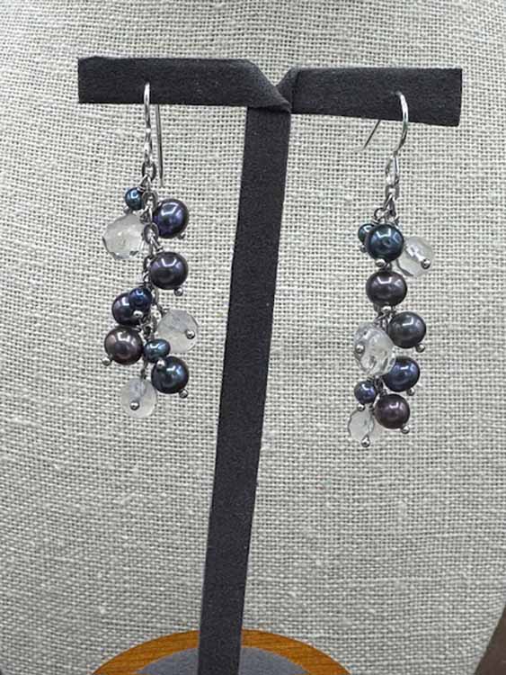 5001 Black Pearl Quartz Earrings