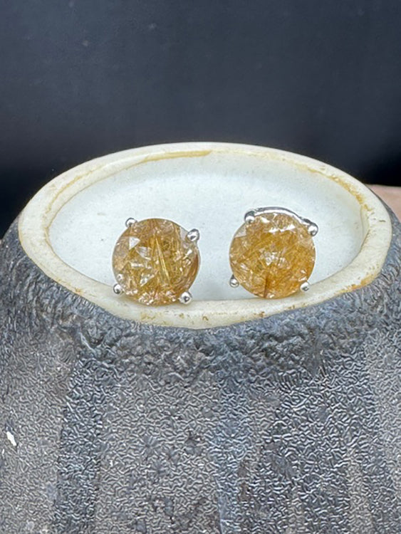 5025 Copper Rutilated Quartz Studs