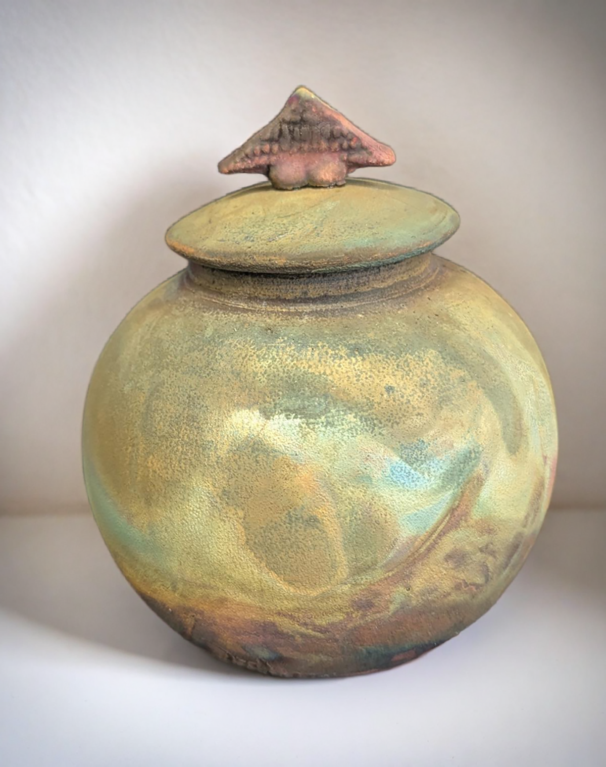 Small Raku Vase w/lid