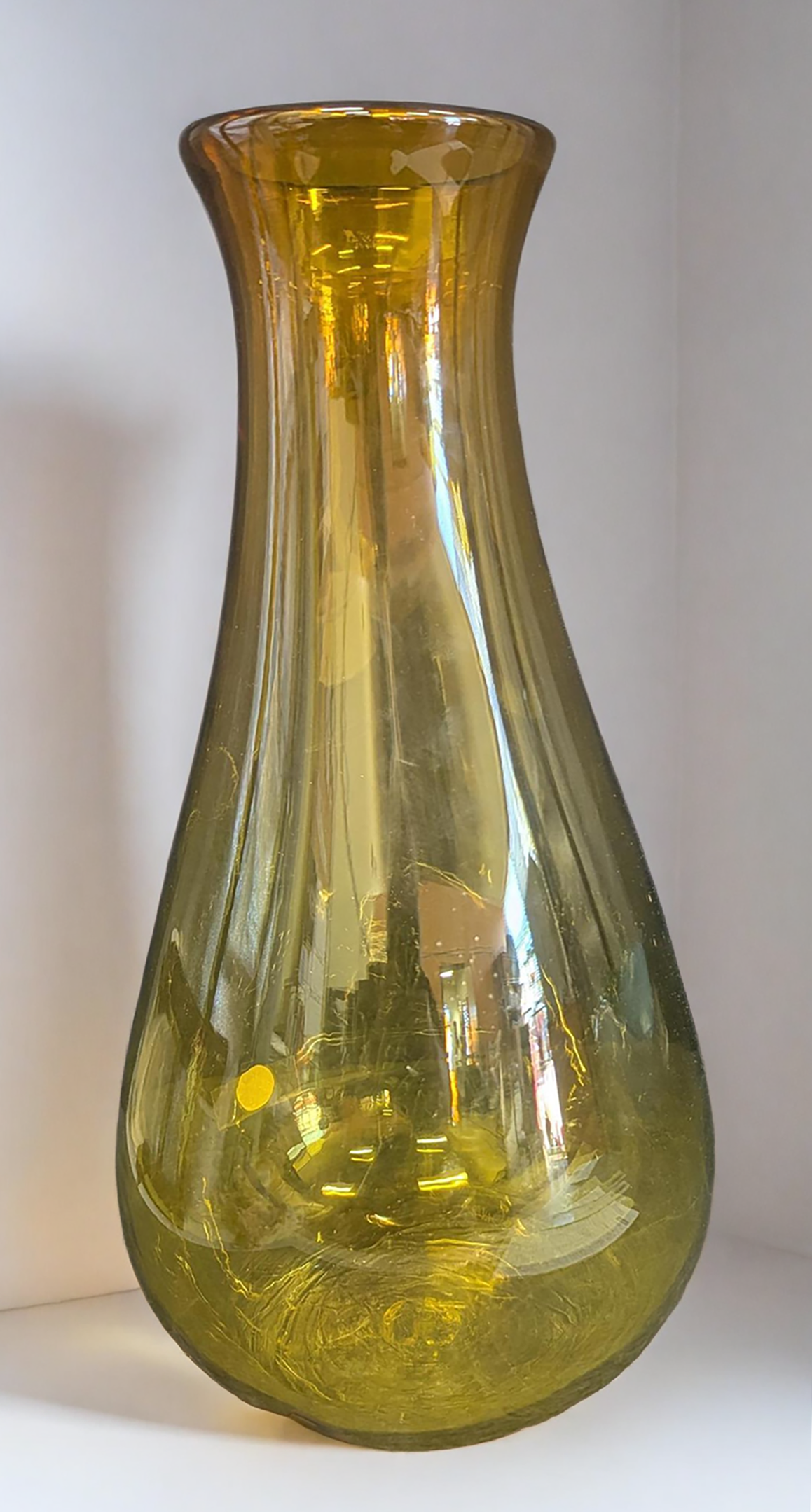 Tall Yellow Glass Vase