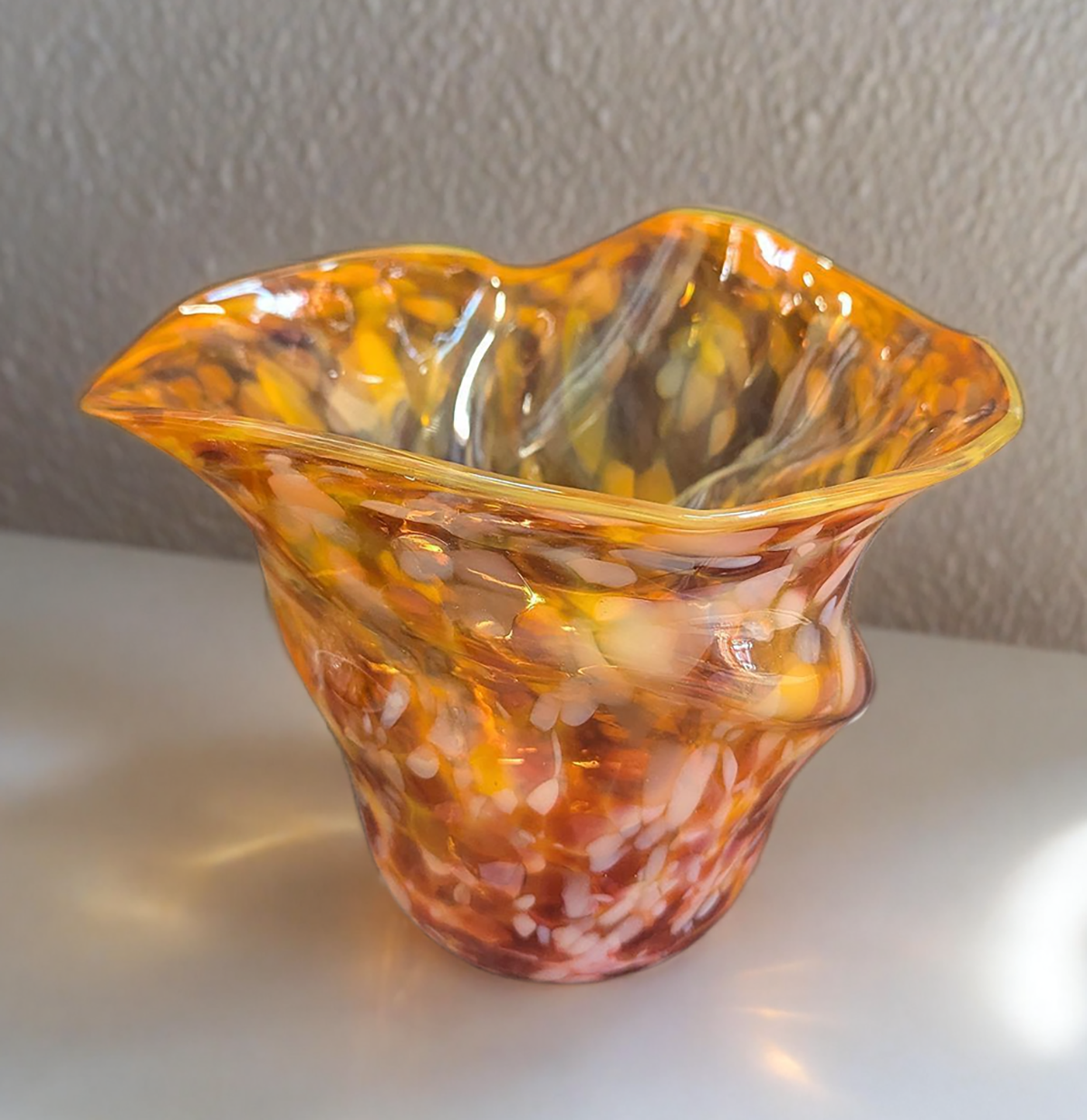 Small Fluted Bowl Orange/Pink