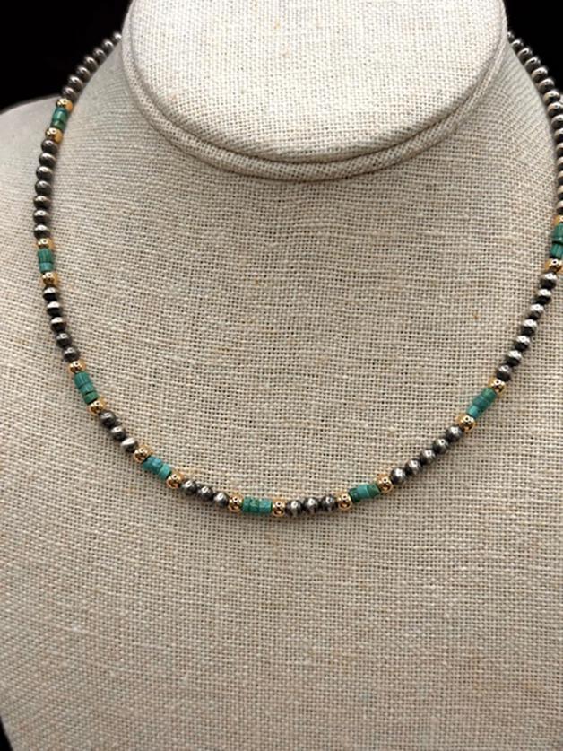 5090 Turquoise, SS, 14kgf Necklace