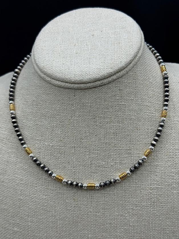 5091 Sterling Silver, 14kgf, Oxidized Necklace