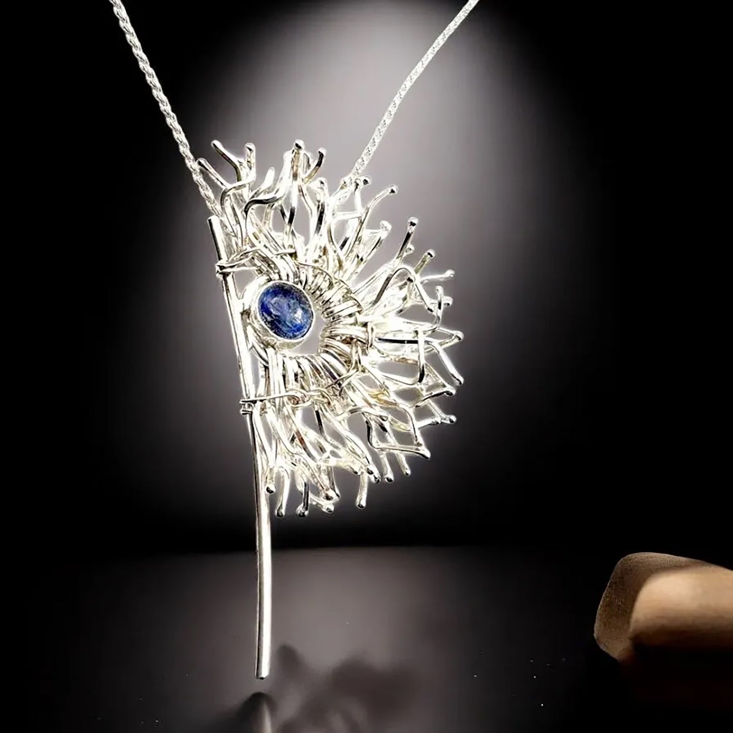 Axis Blue Sterling Silver Pendant