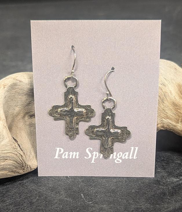 383 Sterling Cross Earrings