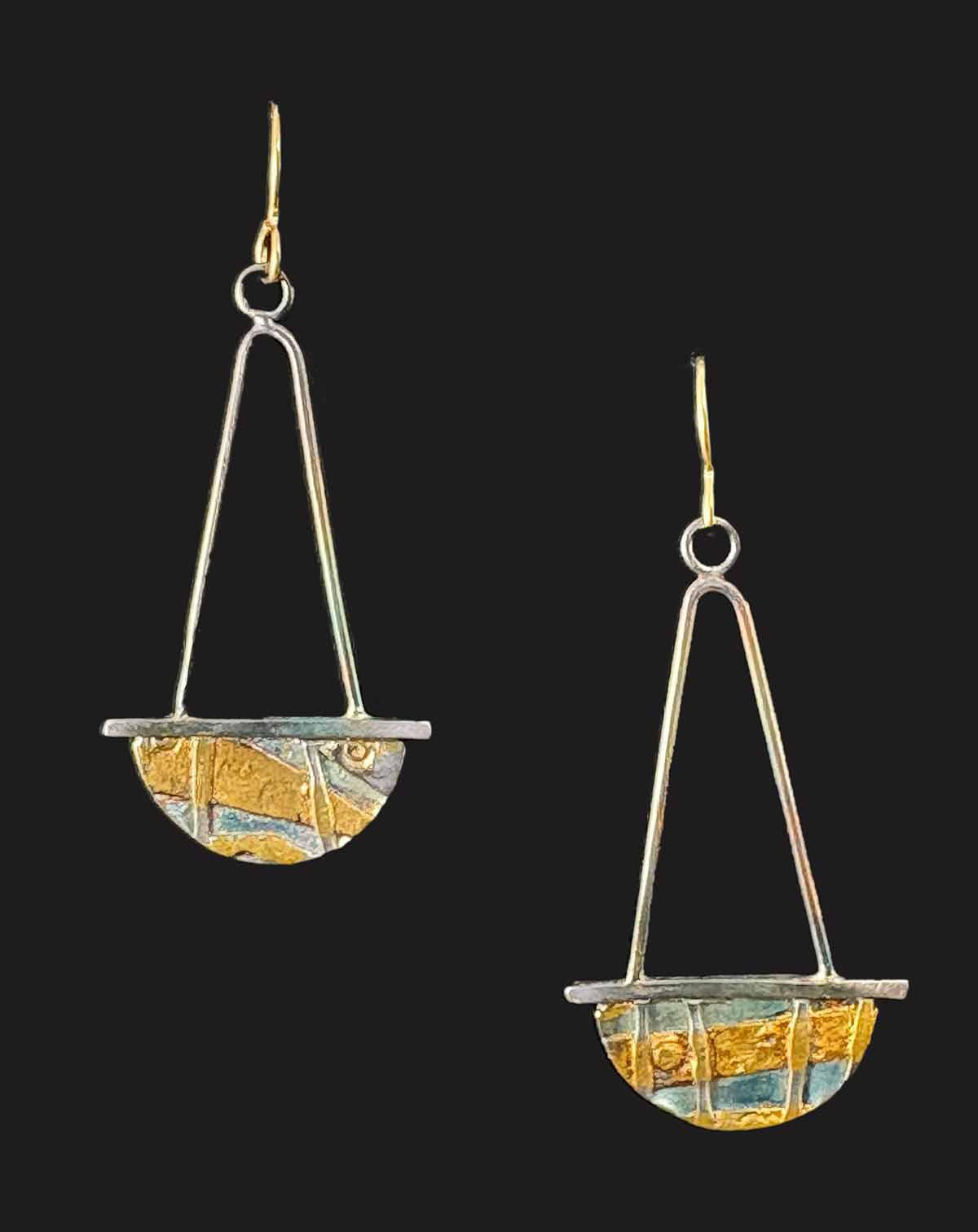 336 Hanging basket earrings