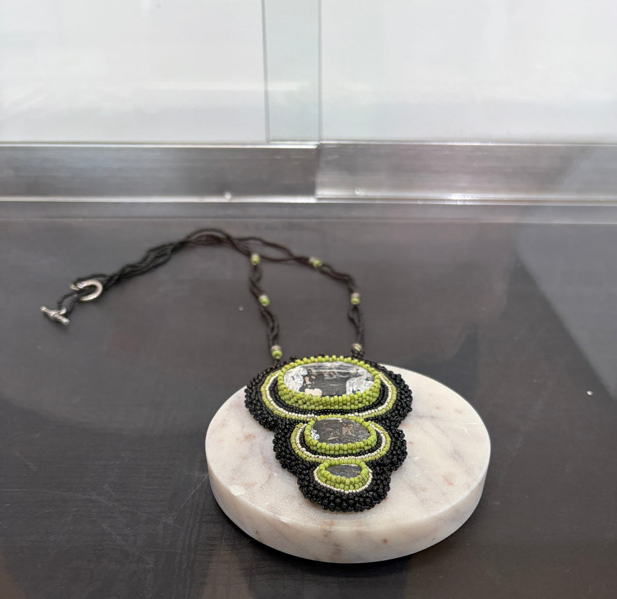 Beaded Stone Pendant
