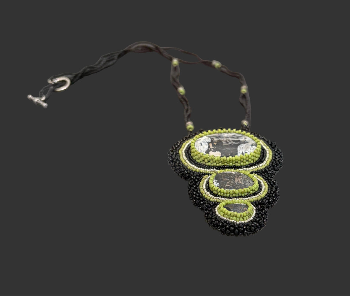 Beaded Stone Pendant