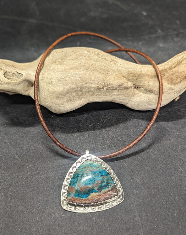 Chrysocolla & Sterling Silver Pendant