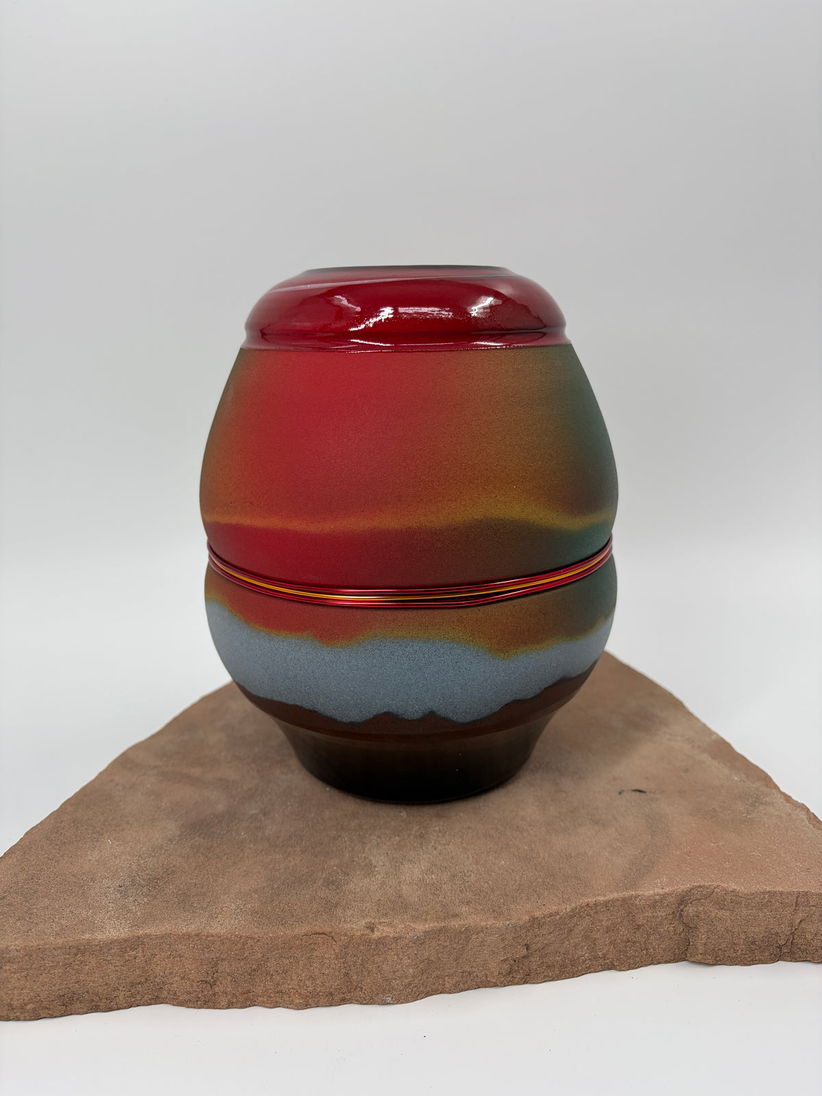 Southwest Abstract Vase in Red