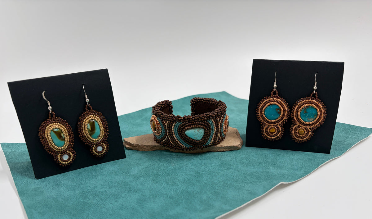Turquoise and Hematite Earring