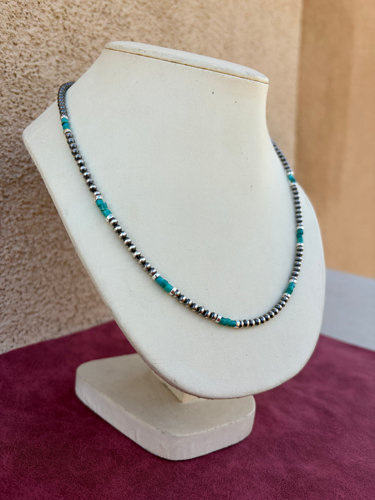 Delicate Turquoise and Navajo Pearl Necklace