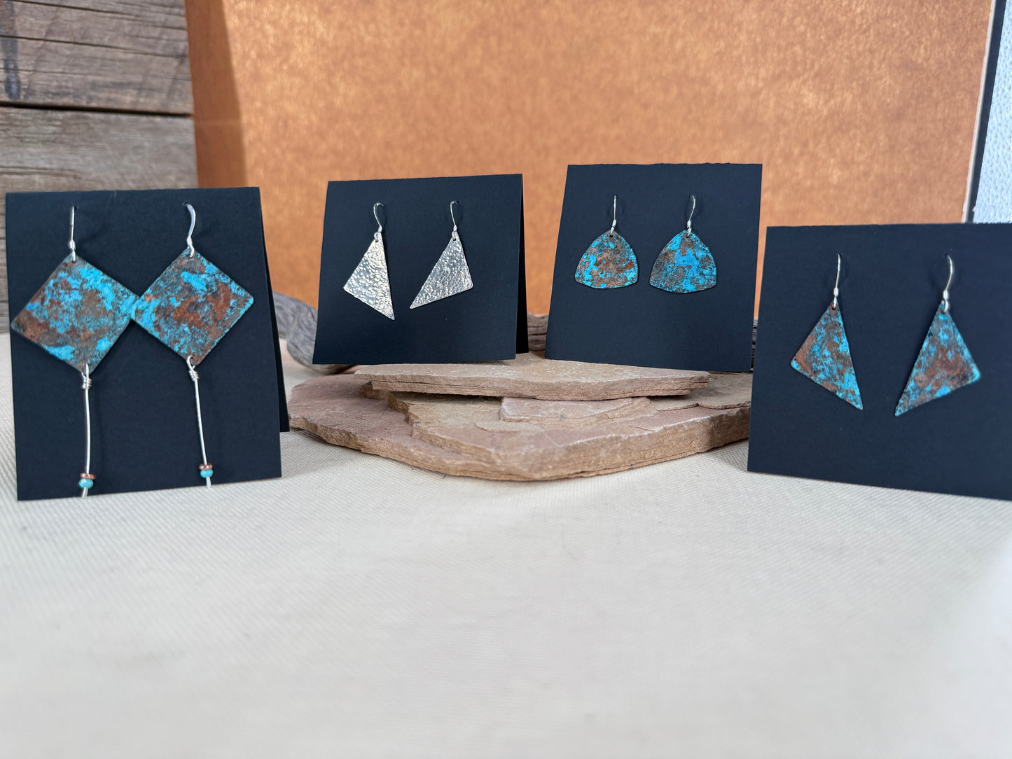 Patina Copper Rounded Earrings