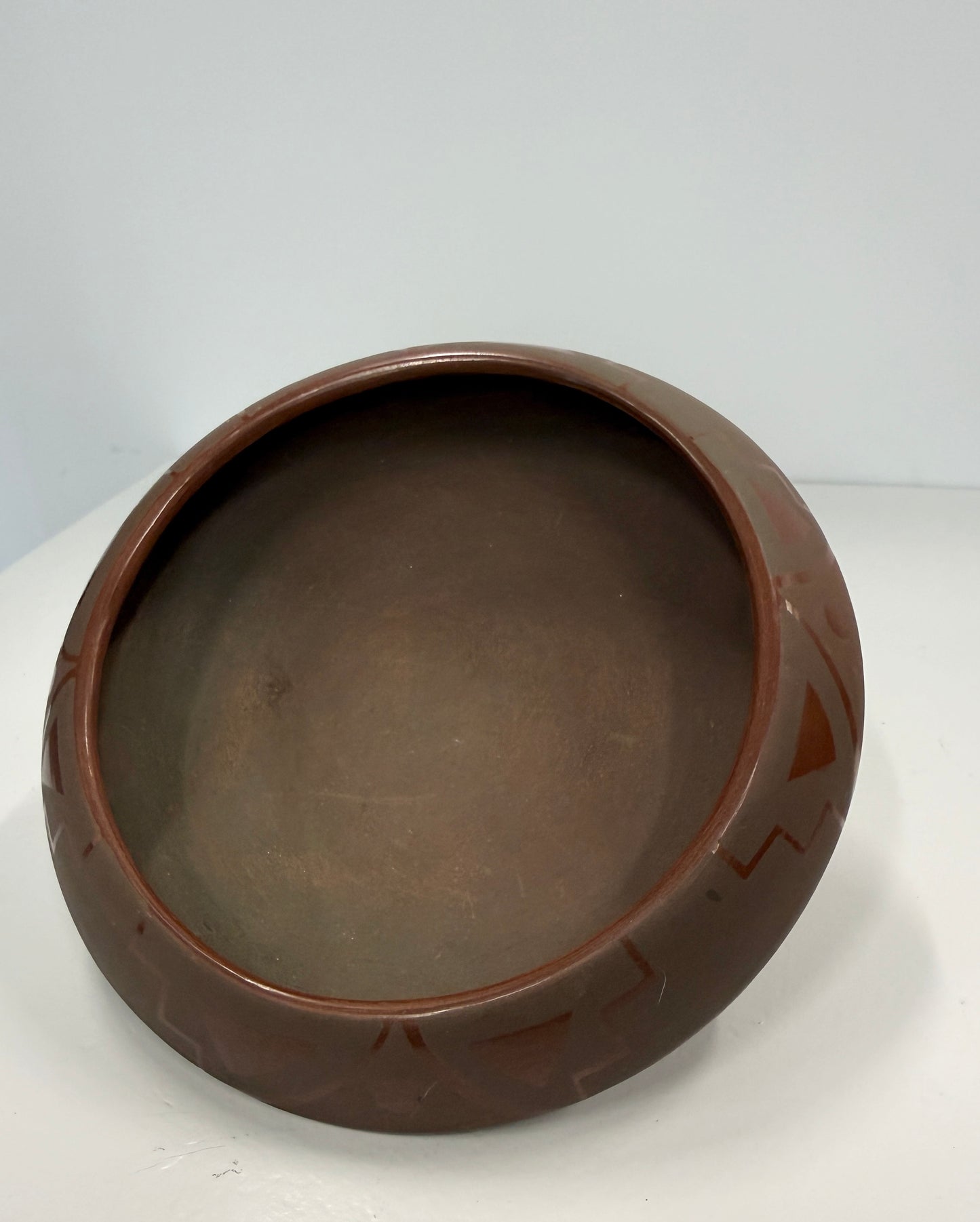 San Ildefonso Pueblo Open hand coiled bowl
