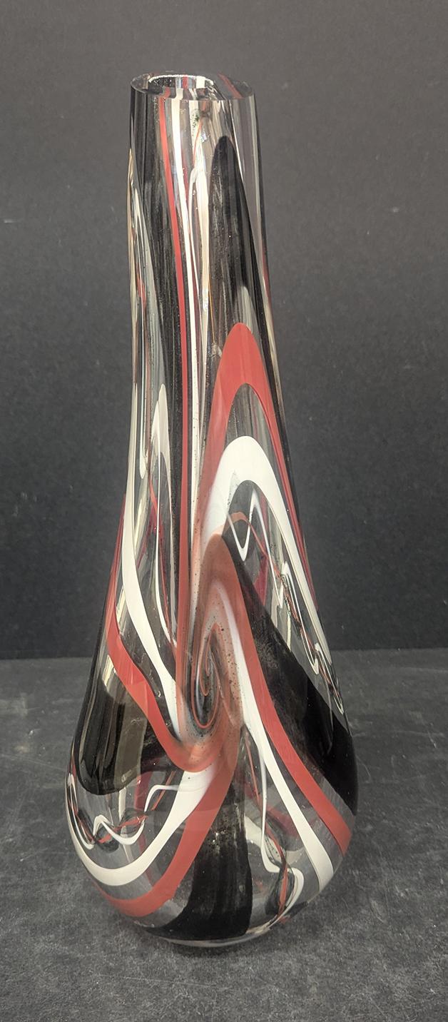 498 Tall glass teardrop vase