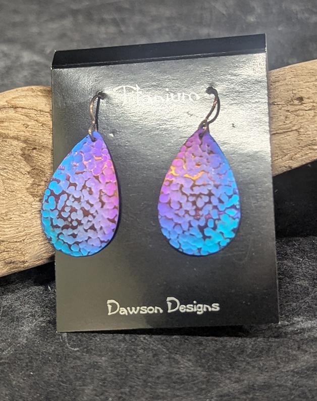 850 Hammered Ti Tear drop Earrings