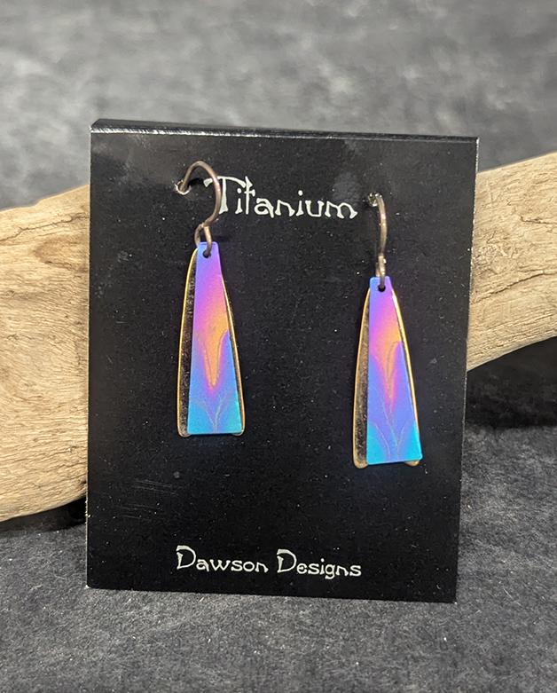 832 Small Rectangle w/Gold back Earrings