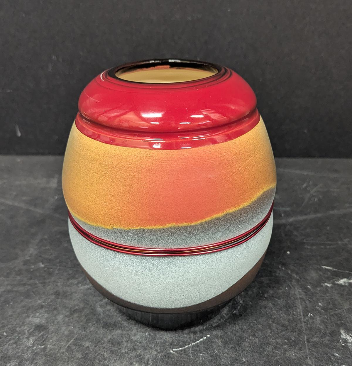 272 Abstract Red Top Vase