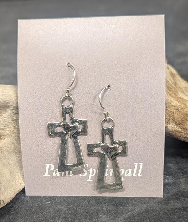 364 Sterling Cross Earrings