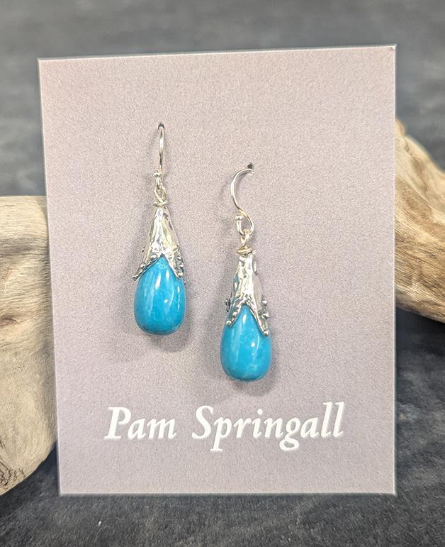 375 Sterling & Turqoise Drops
