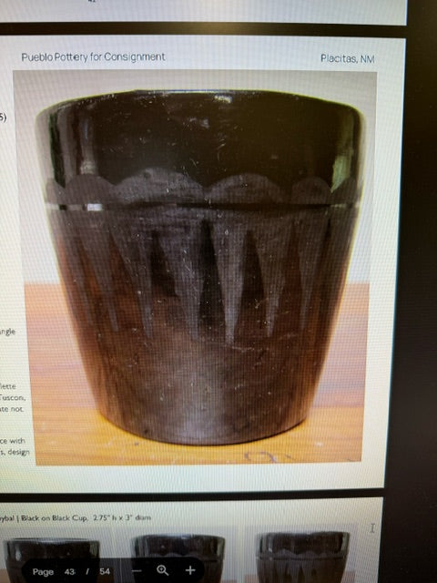 San Iidefons - Black on Black Cup with Triangle Design 21