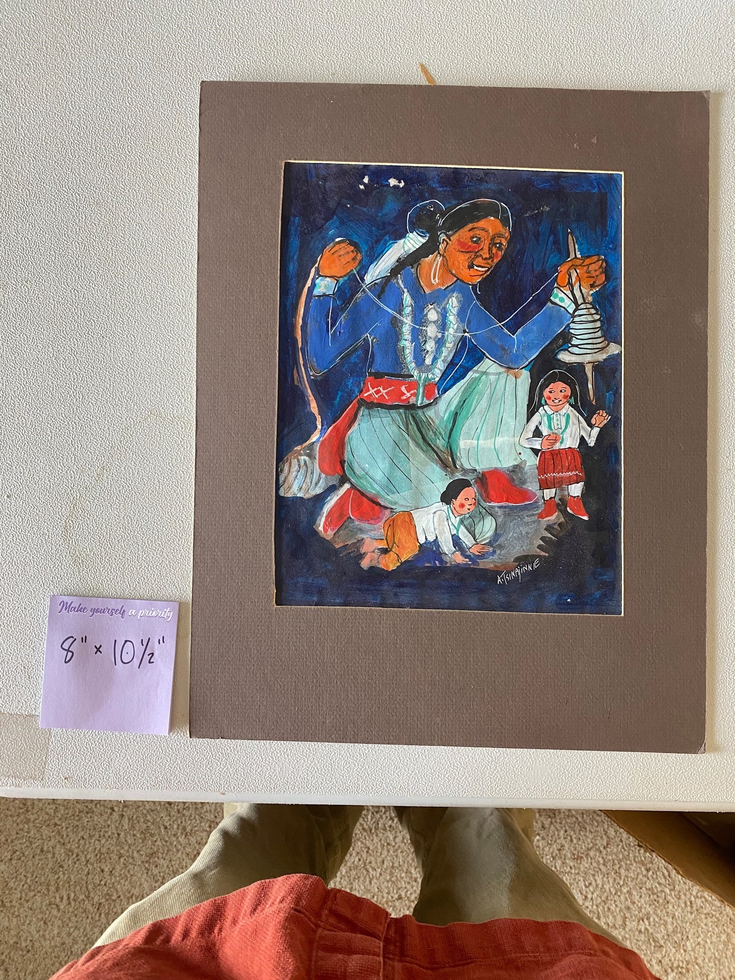 untilted-Woman with yarn and kids Item _264