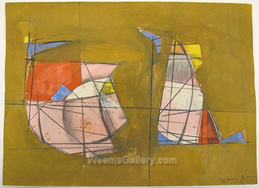 Untitled Abstract Gold by Beatrice Mandelman