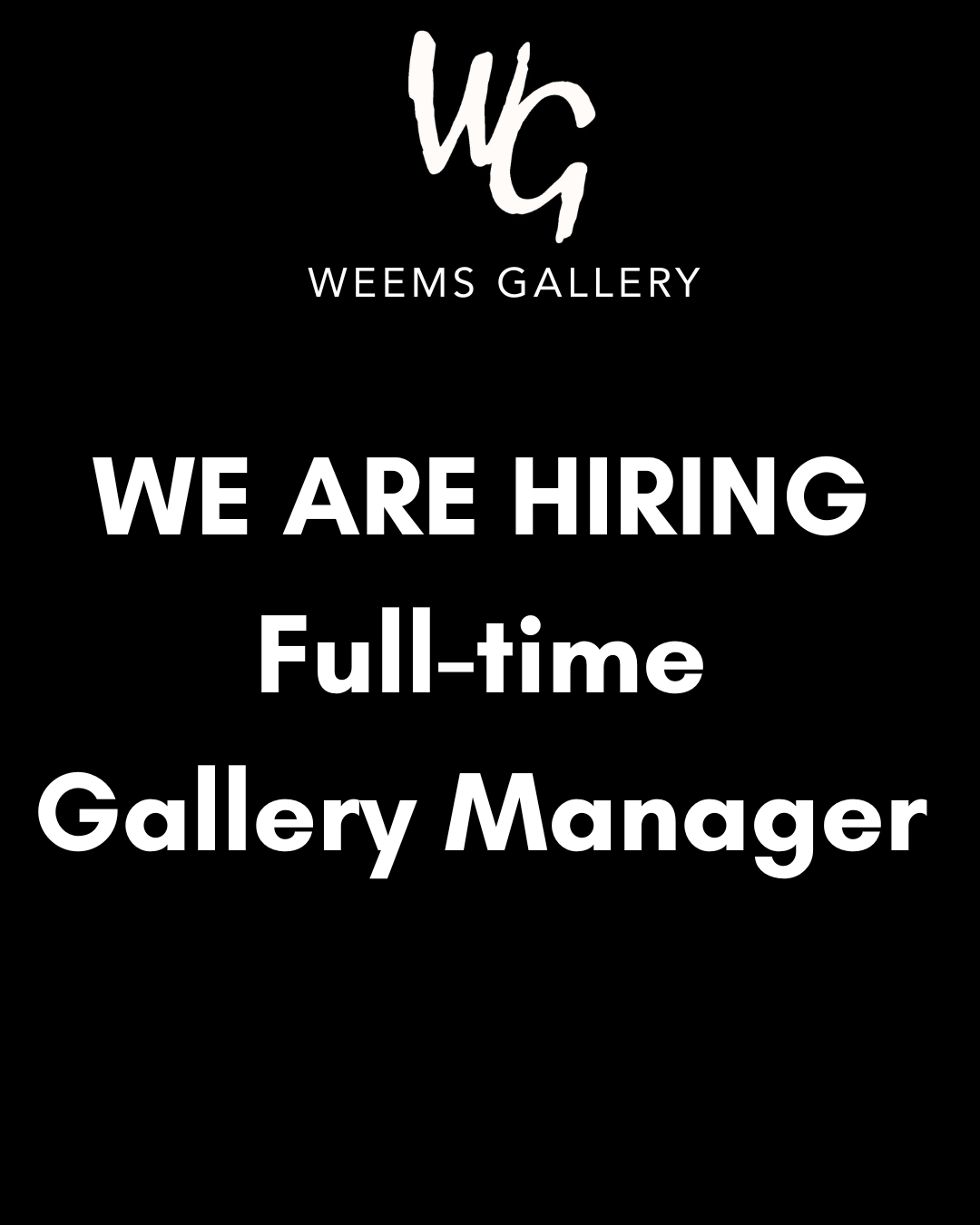 Seeking Full-time Gallery Manager