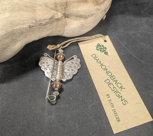 Thai Silver Butterfly Pin 11198