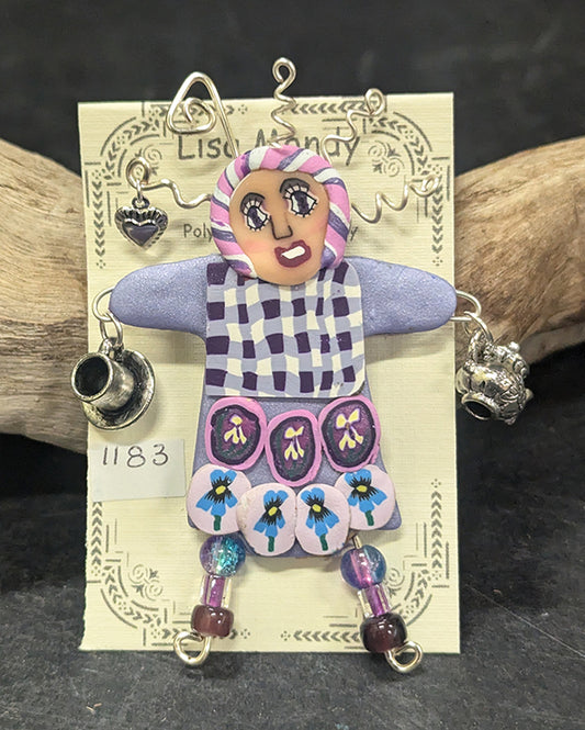 Purple Coffee/Tea Lady Pin 1183