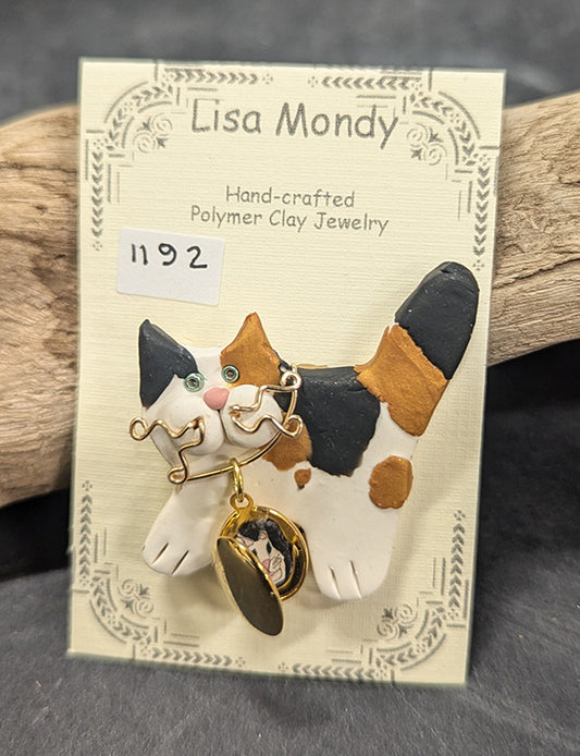 Calico kitten with locket 1192