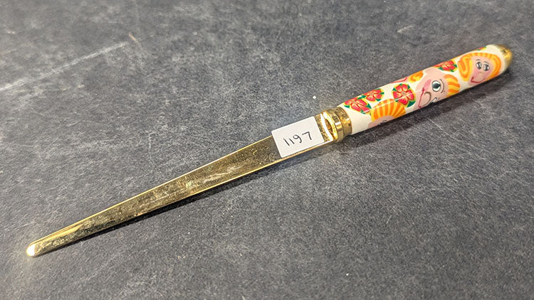 1197gs Small Letter Opener - white with faces