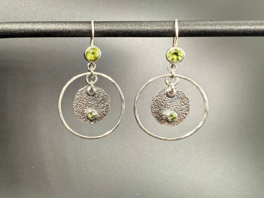 Peridot and Sterling Silver Earrings