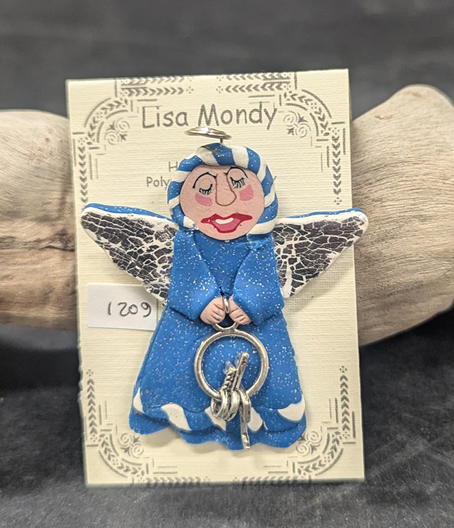 1209 Blue Angel with Keys pin