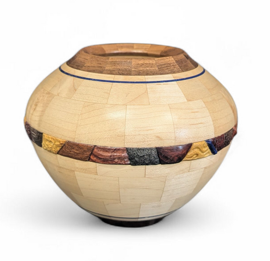 161 Lapis & Exotic Wood inlay Pot