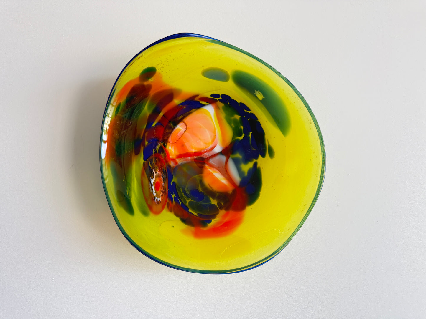 Wall Plate - Yellow Blue Rim