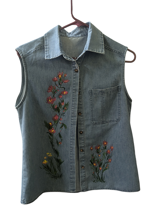 155gs Painted Denim Shirt