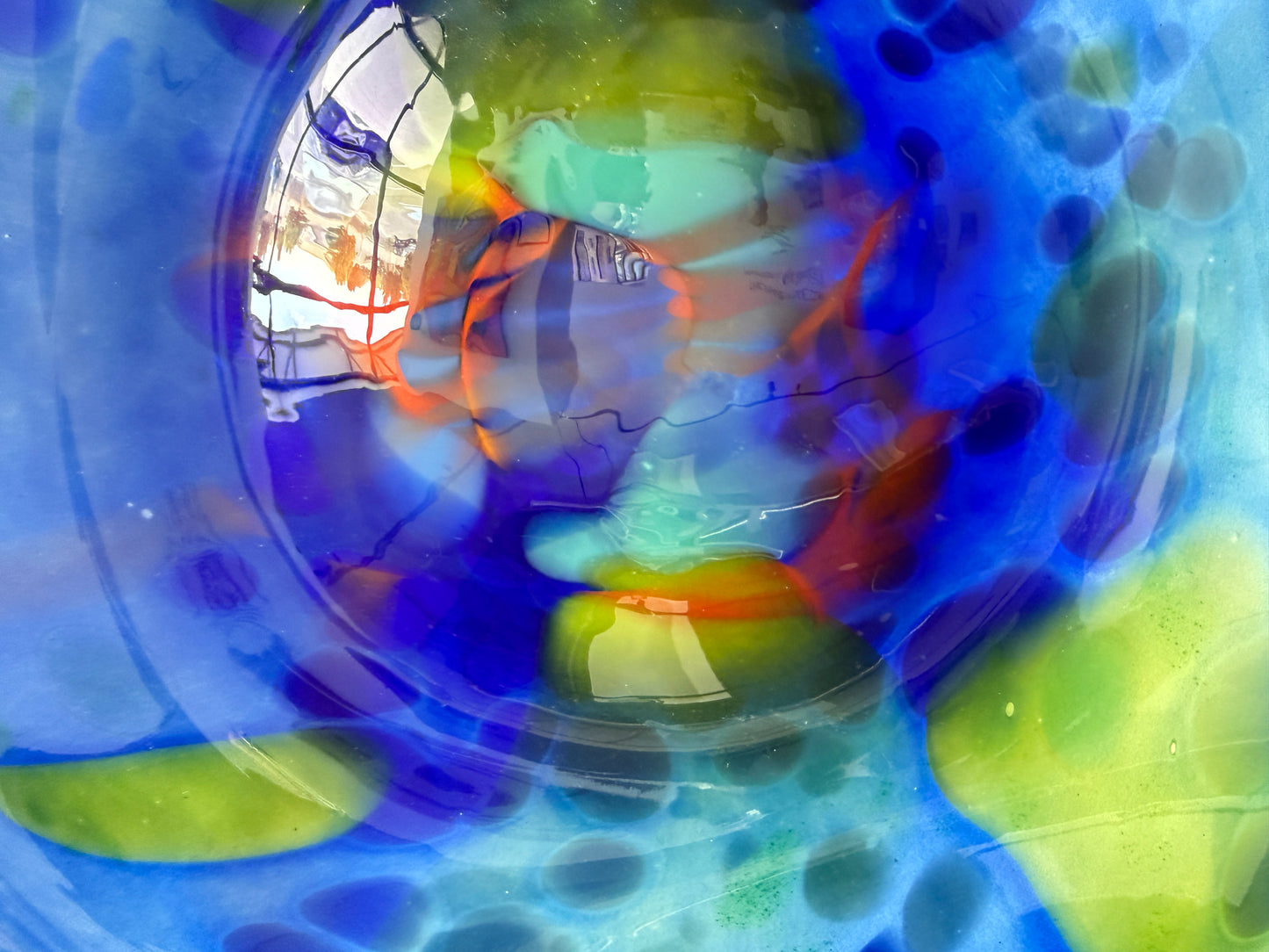 Wall Plate - Cobalt Orange Flare