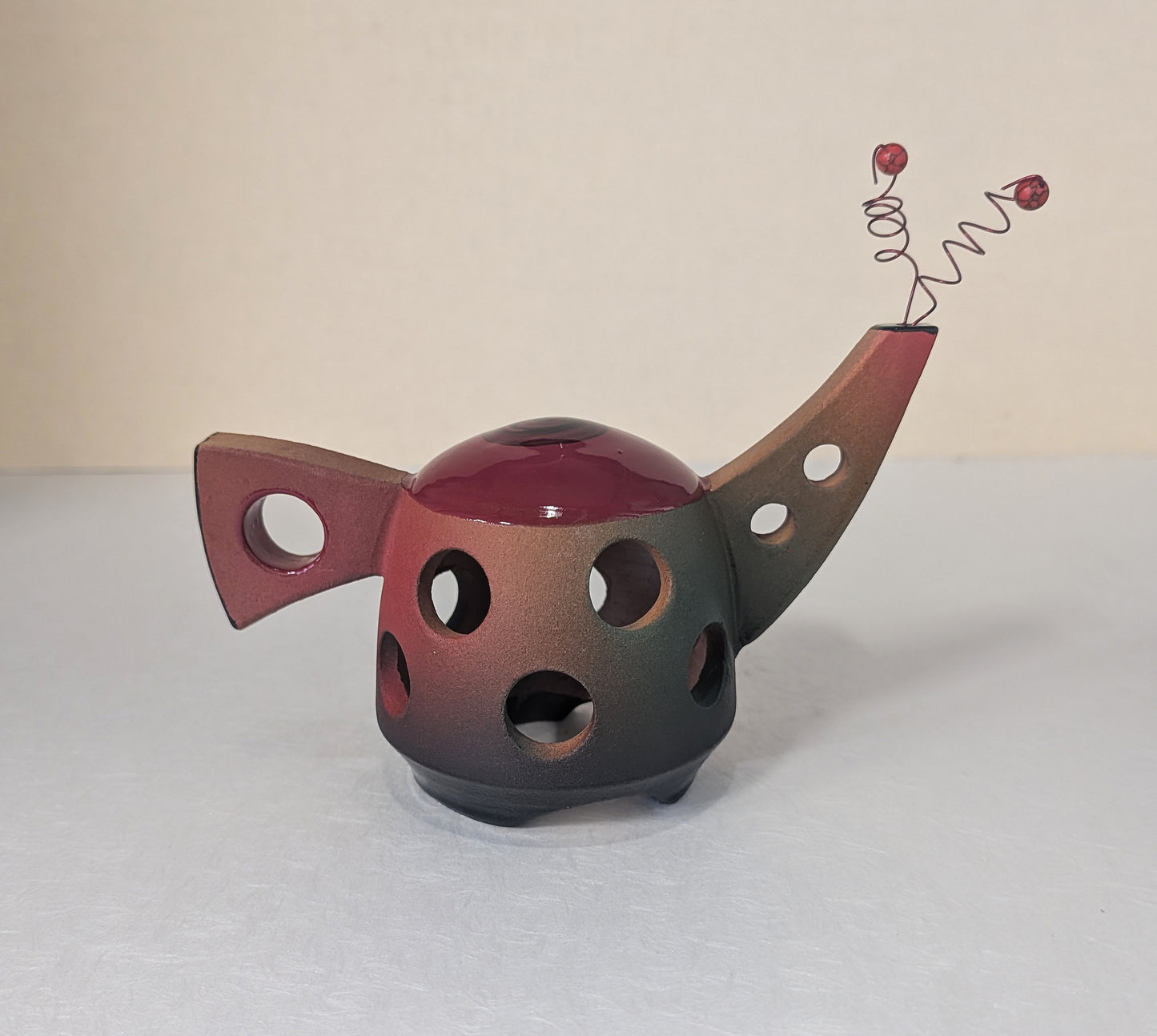 Holey Tea Pot, Red Top
