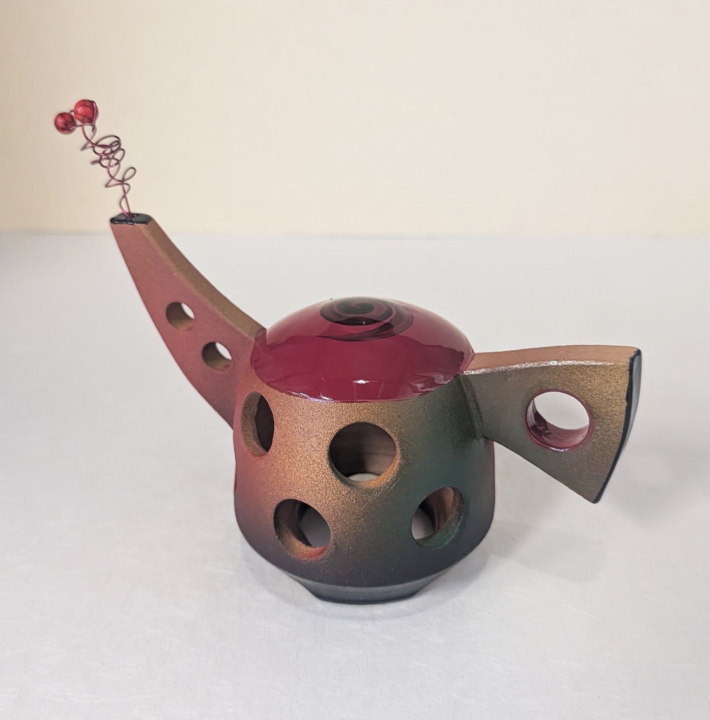 Holey Tea Pot, Red Top