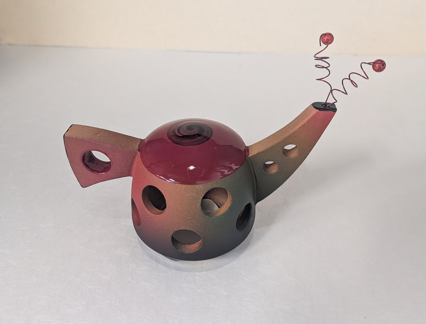 Holey Tea Pot, Red Top
